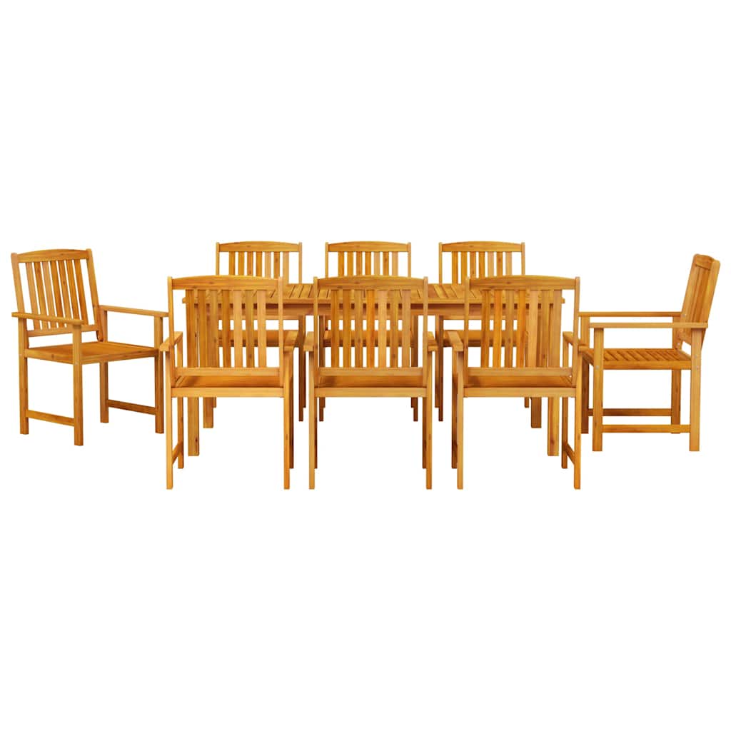 vidaXL Zestaw do jadalni w ogrodzie 9 pcs Brązowy Lite Drewno Akacji