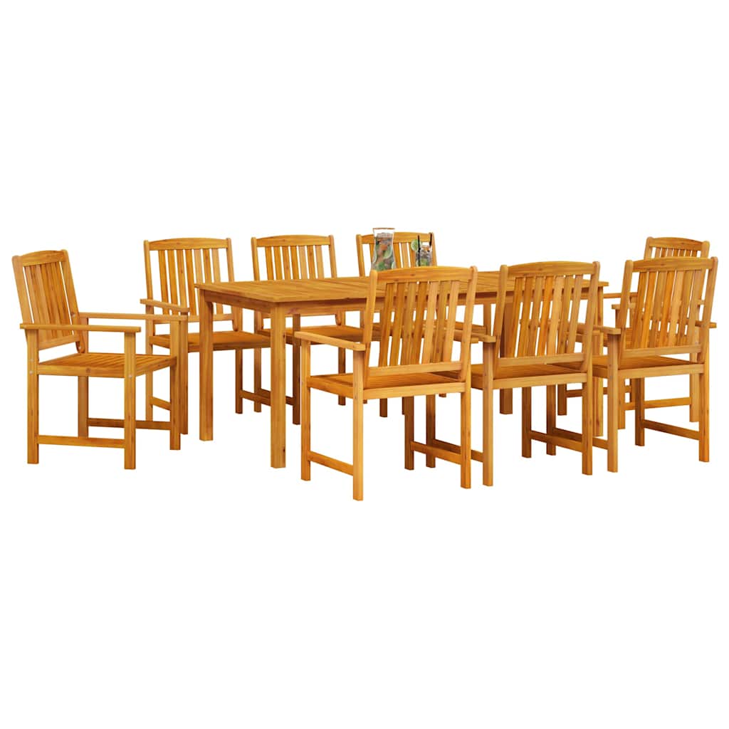 vidaXL Zestaw do jadalni w ogrodzie 9 pcs Brązowy Lite Drewno Akacji