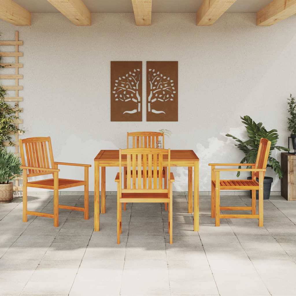 vidaXL Zestaw do jadalni w ogrodzie 5 pcs Brązowy Lite Drewno Akacji