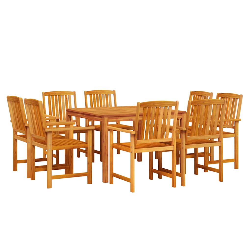 vidaXL Zestaw do jadalni w ogrodzie 9 pcs Brązowy Lite Drewno Akacji