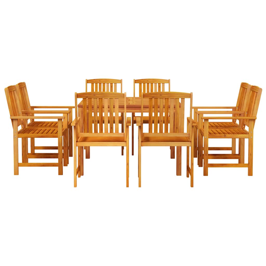 vidaXL Zestaw do jadalni w ogrodzie 9 pcs Brązowy Lite Drewno Akacji