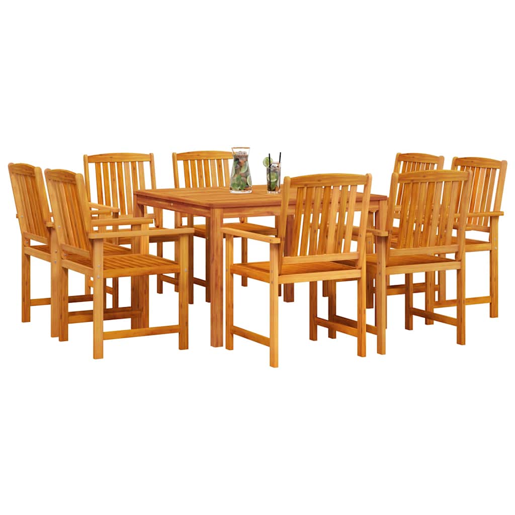 vidaXL Zestaw do jadalni w ogrodzie 9 pcs Brązowy Lite Drewno Akacji