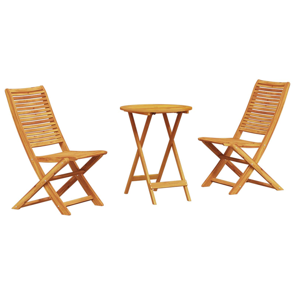 vidaXL Składany zestaw bistro 3 pcs Brązowy Lite Drewno Akacji