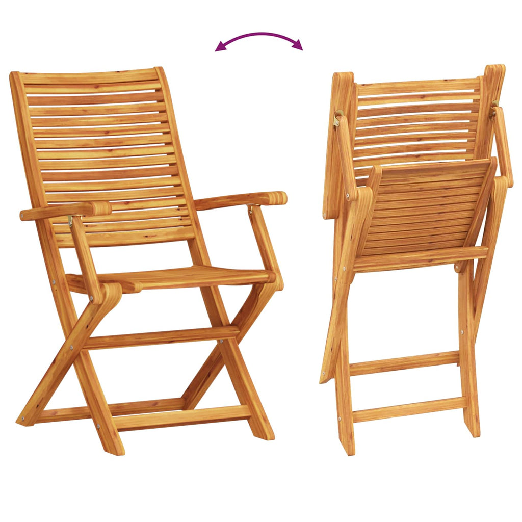 vidaXL Składany zestaw bistro 3 pcs Brązowy Lite Drewno Akacji