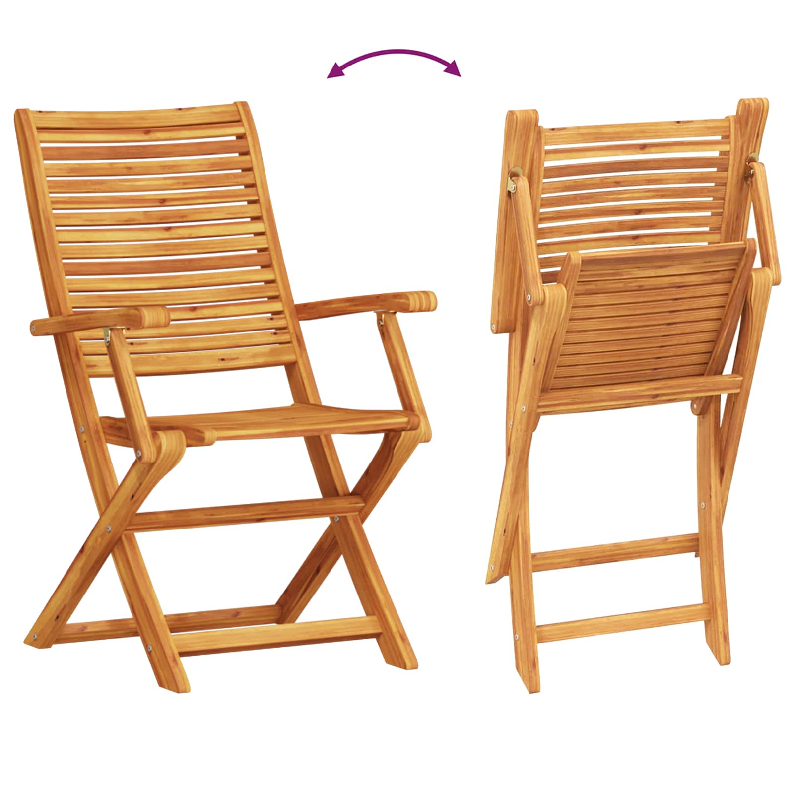 vidaXL Składany zestaw bistro 3 pcs Brązowy Lite Drewno Akacji