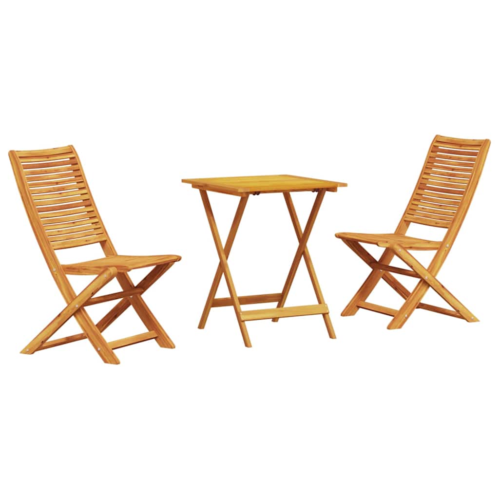 vidaXL Składany zestaw bistro 3 pcs Brązowy Lite Drewno Akacji