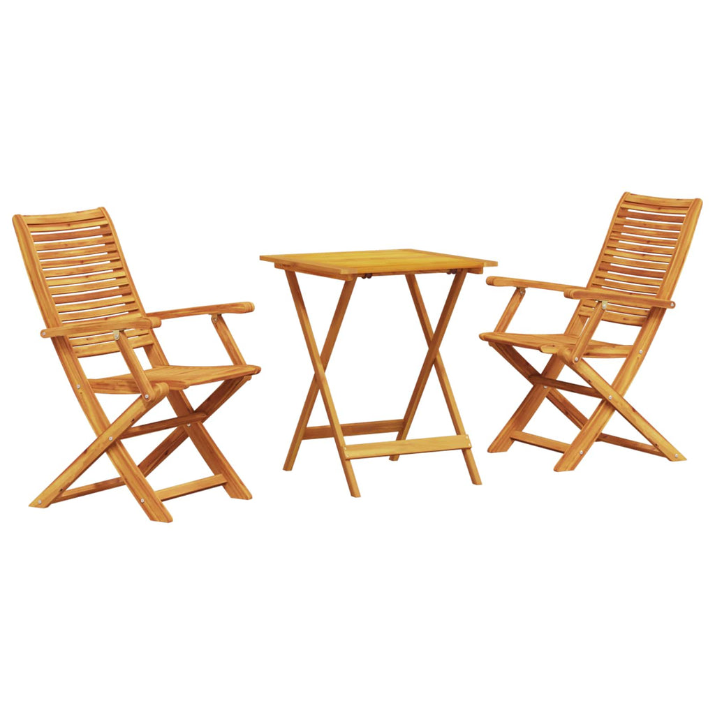 vidaXL Składany zestaw bistro 3 pcs Brązowy Lite Drewno Akacji