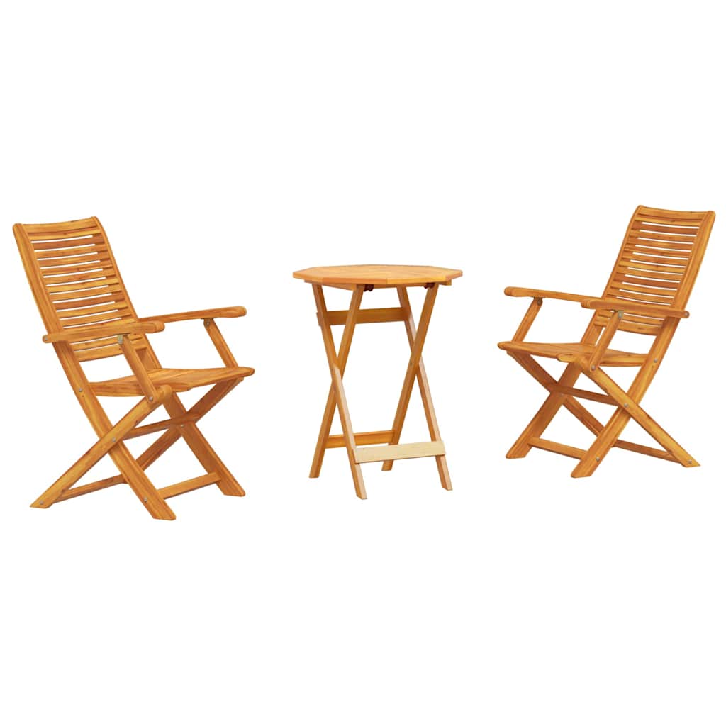 vidaXL Składany zestaw bistro 3 pcs Brązowy Lite Drewno Akacji
