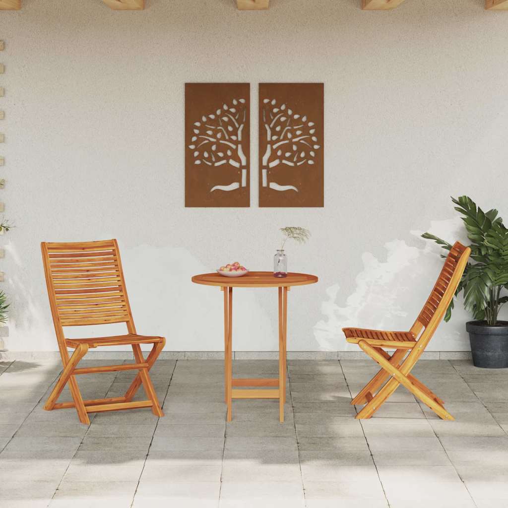 vidaXL Składany zestaw bistro 3 pcs Brązowy Lite Drewno Akacji