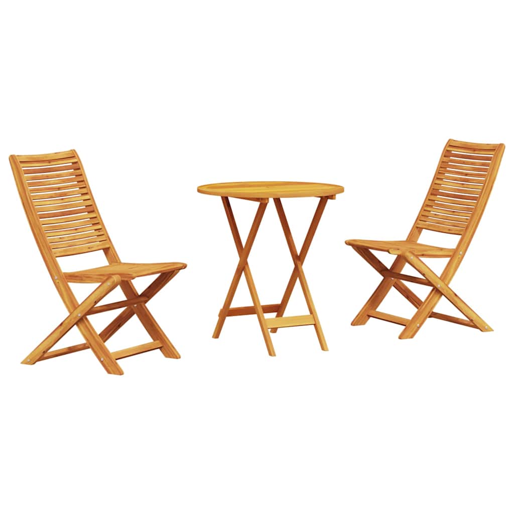 vidaXL Składany zestaw bistro 3 pcs Brązowy Lite Drewno Akacji