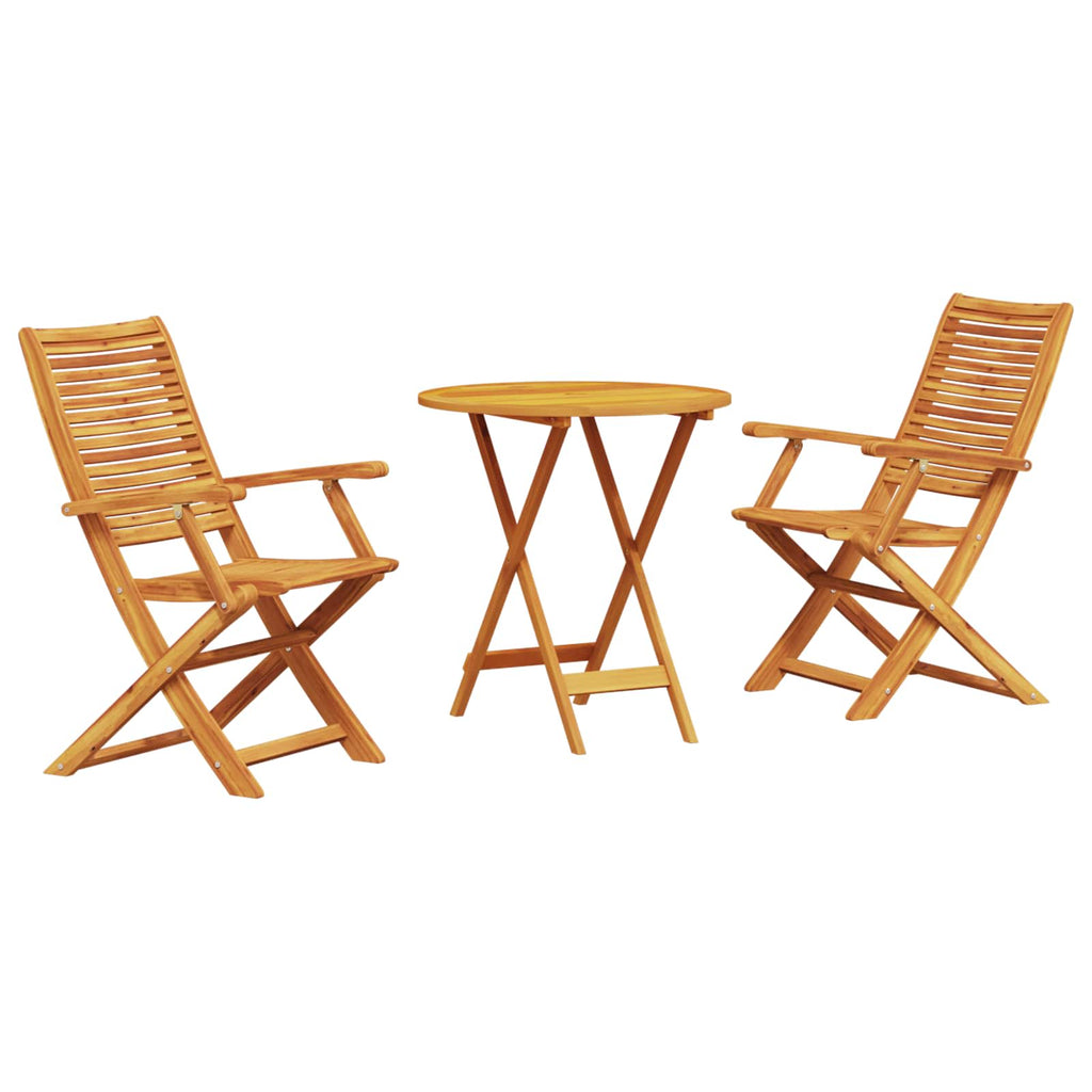 vidaXL Składany zestaw bistro 3 pcs Brązowy Lite Drewno Akacji