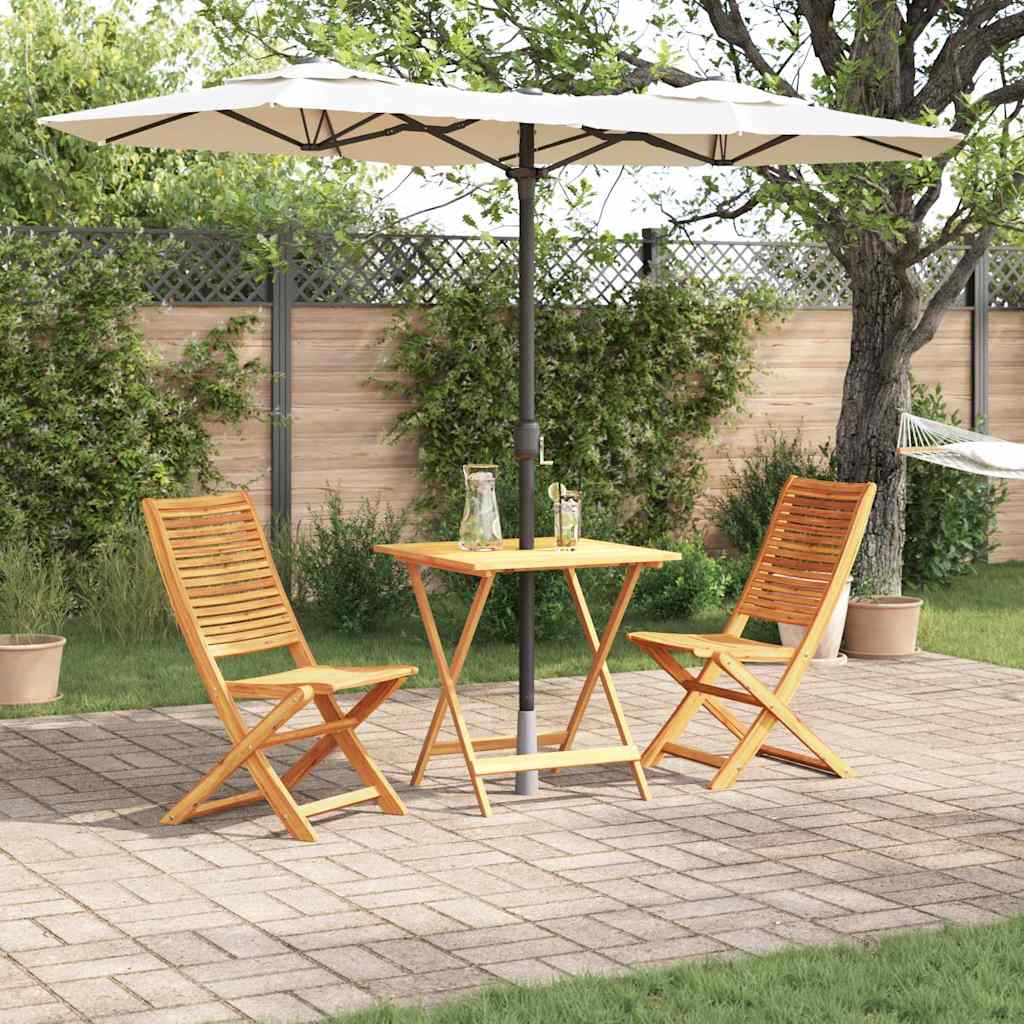 vidaXL Składany zestaw bistro 3 pcs Brązowy Lite Drewno Akacji
