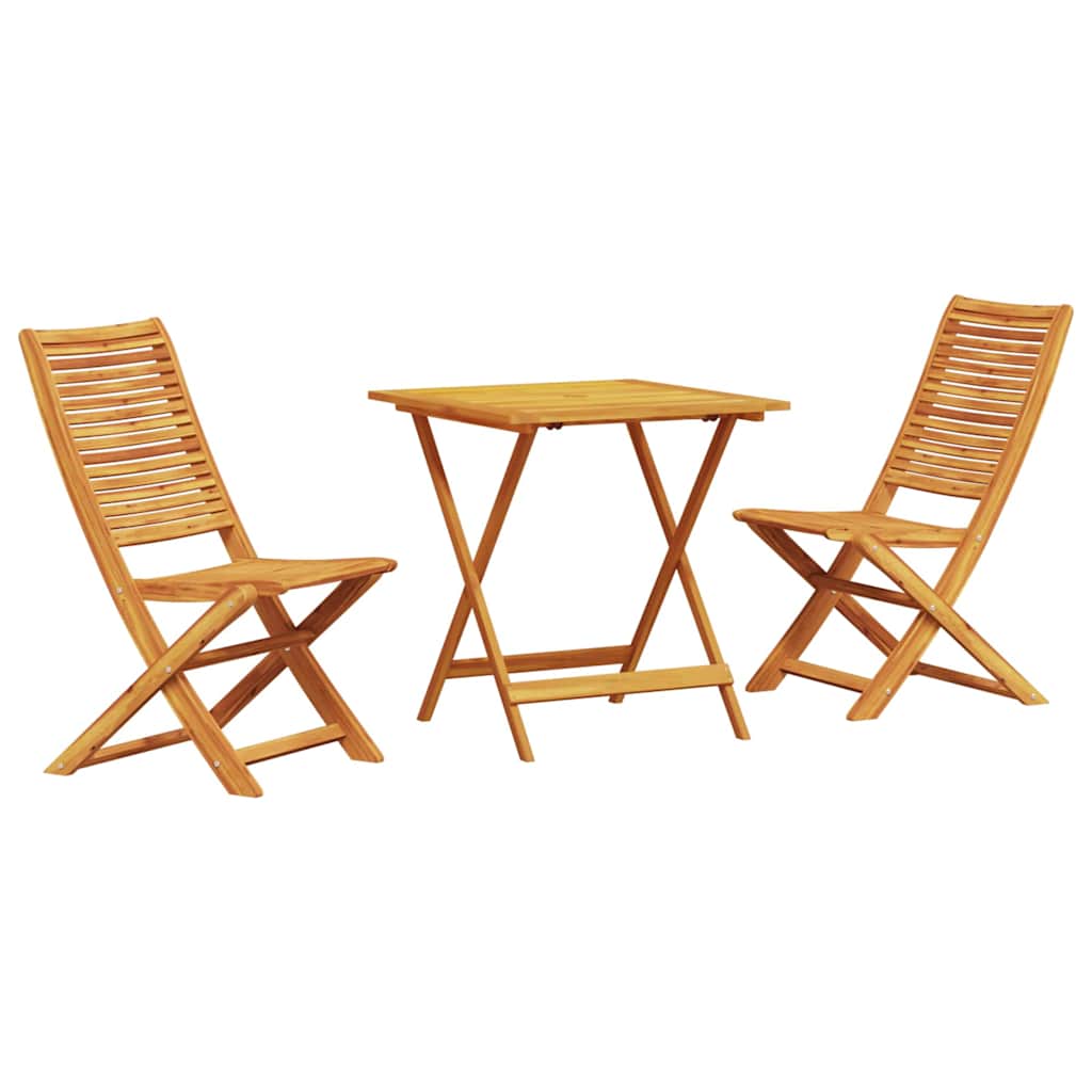 vidaXL Składany zestaw bistro 3 pcs Brązowy Lite Drewno Akacji