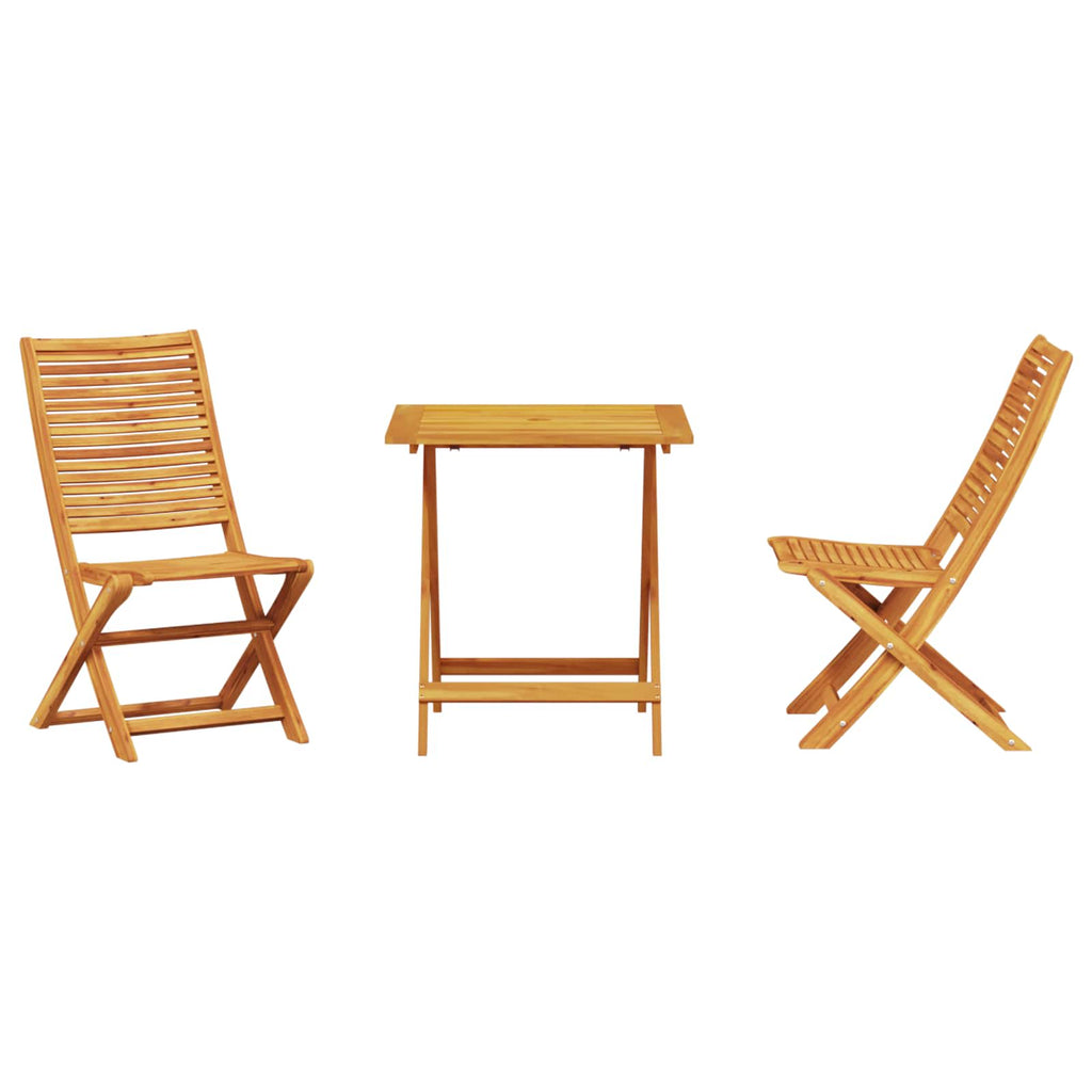 vidaXL Składany zestaw bistro 3 pcs Brązowy Lite Drewno Akacji