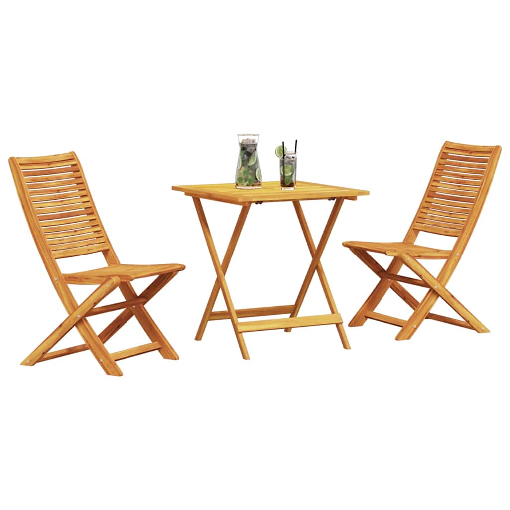 vidaXL Składany zestaw bistro 3 pcs Brązowy Lite Drewno Akacji