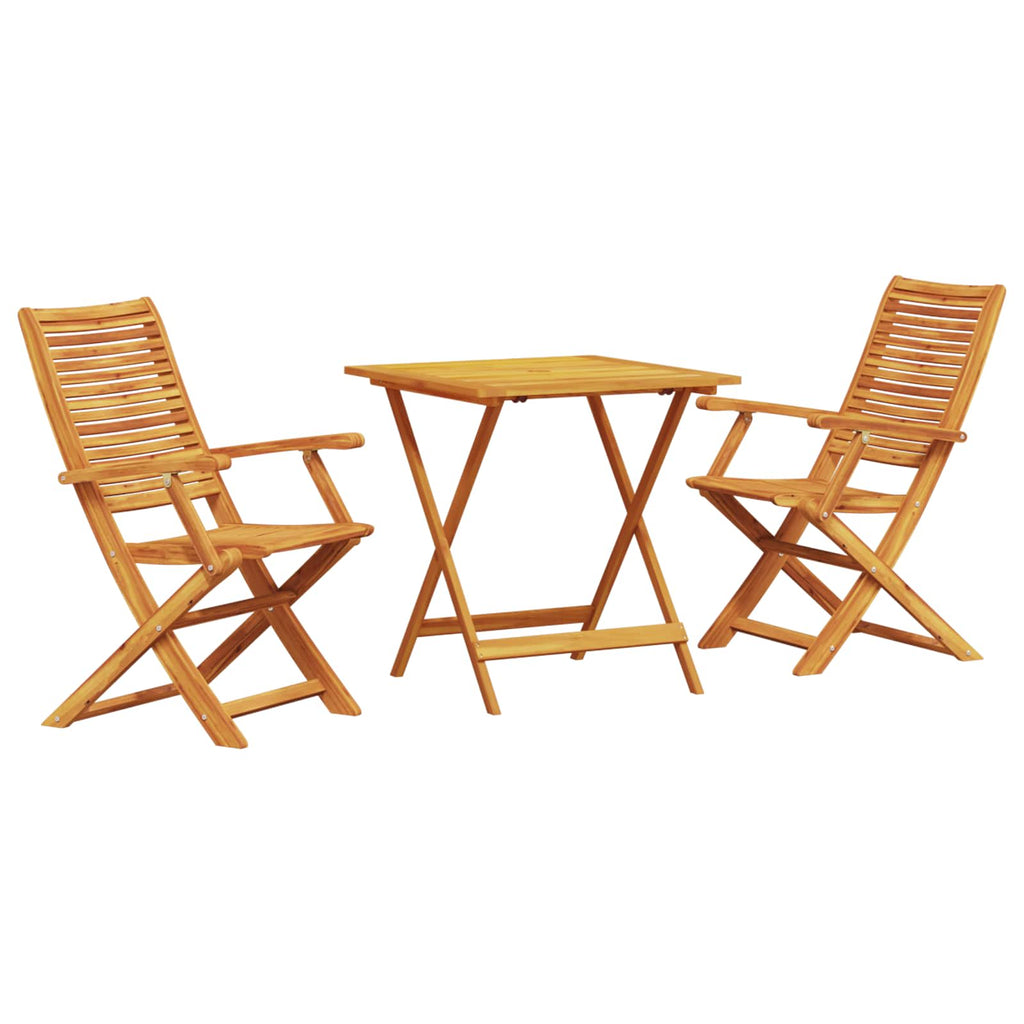 vidaXL Składany zestaw bistro 3 pcs Brązowy Lite Drewno Akacji