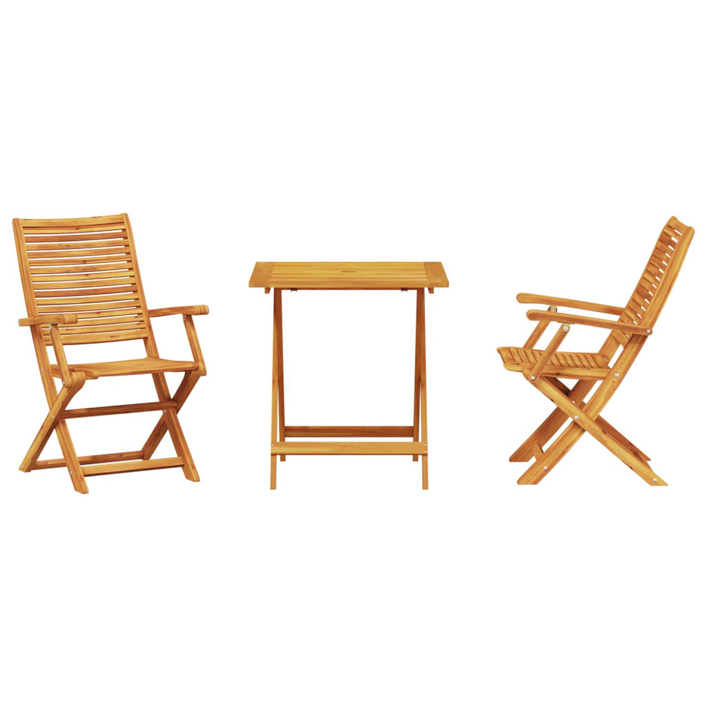 vidaXL Składany zestaw bistro 3 pcs Brązowy Lite Drewno Akacji