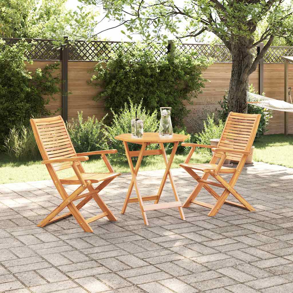 vidaXL Składany zestaw bistro 3 pcs Brązowy Lite Drewno Akacji