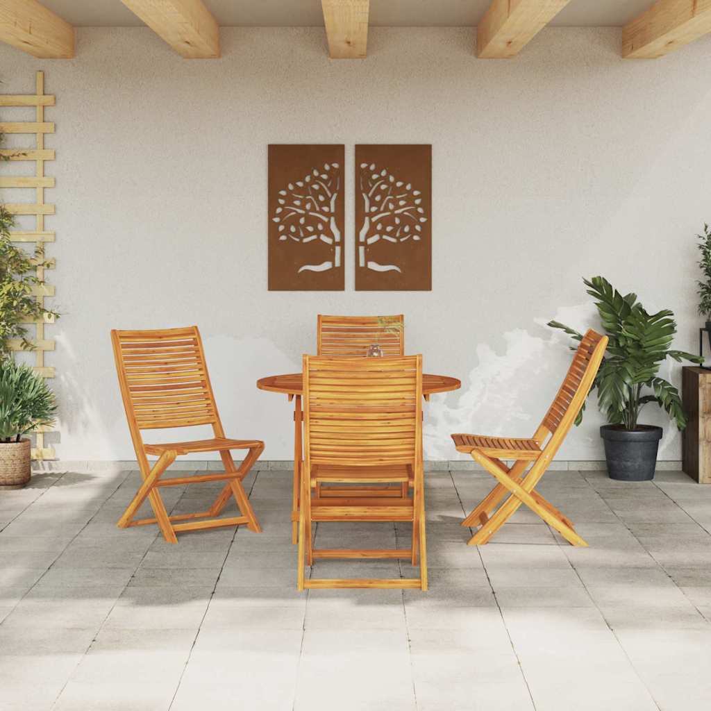 vidaXL Zestaw do jadalni w ogrodzie 5 pcs Brązowy Lite Drewno Akacji