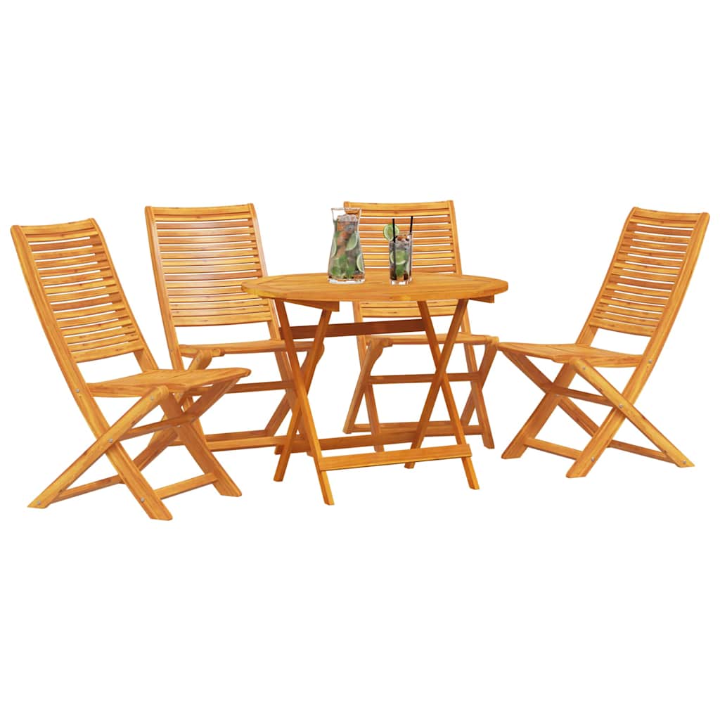 vidaXL Zestaw do jadalni w ogrodzie 5 pcs Brązowy Lite Drewno Akacji