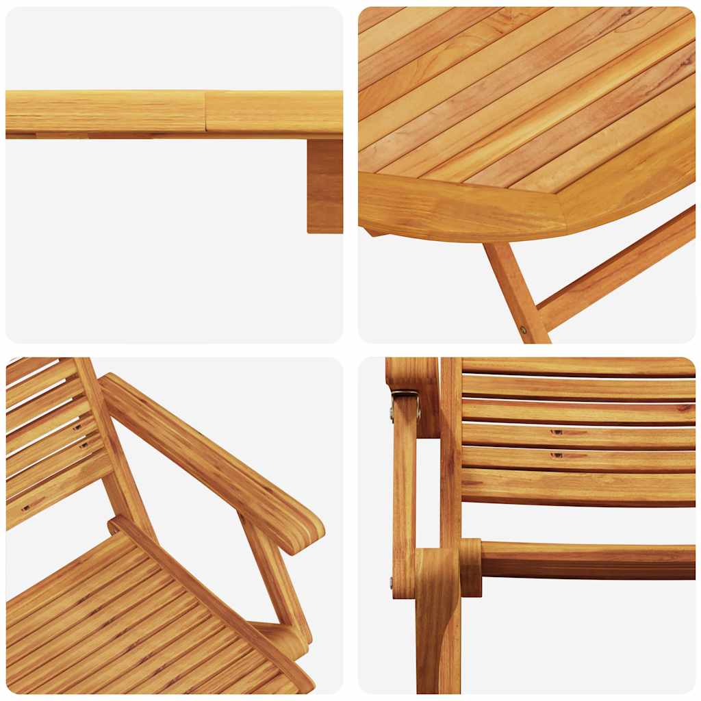 vidaXL Zestaw do jadalni w ogrodzie 5 pcs Brązowy Lite Drewno Akacji