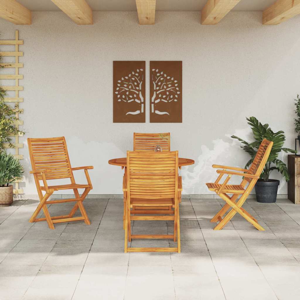 vidaXL Zestaw do jadalni w ogrodzie 5 pcs Brązowy Lite Drewno Akacji