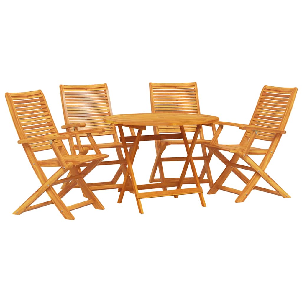 vidaXL Zestaw do jadalni w ogrodzie 5 pcs Brązowy Lite Drewno Akacji