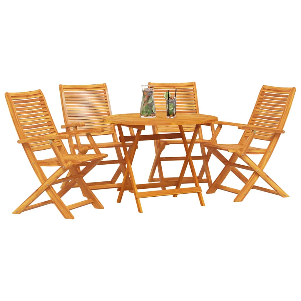 vidaXL Zestaw do jadalni w ogrodzie 5 pcs Brązowy Lite Drewno Akacji
