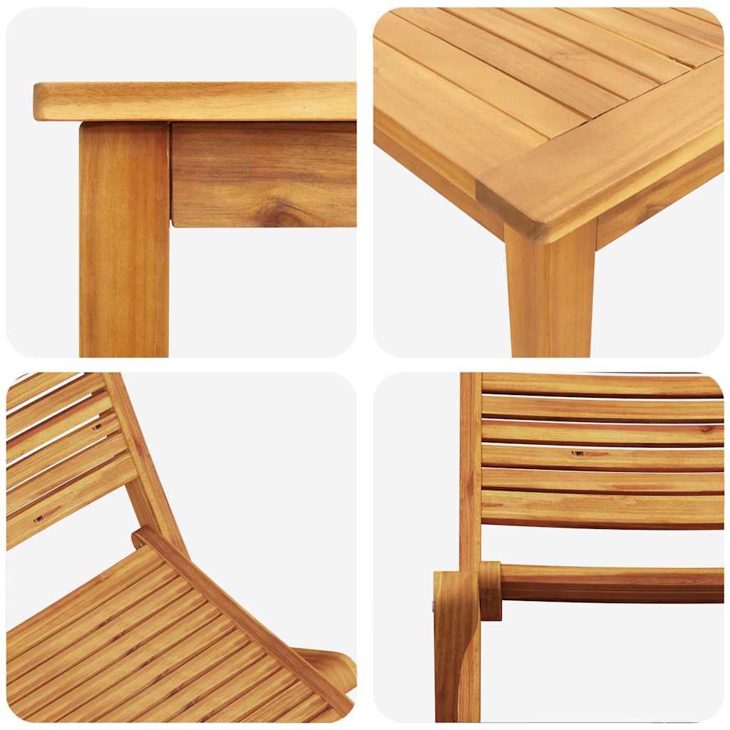 vidaXL Zestaw do jadalni w ogrodzie 5 pcs Brązowy Lite Drewno Akacji