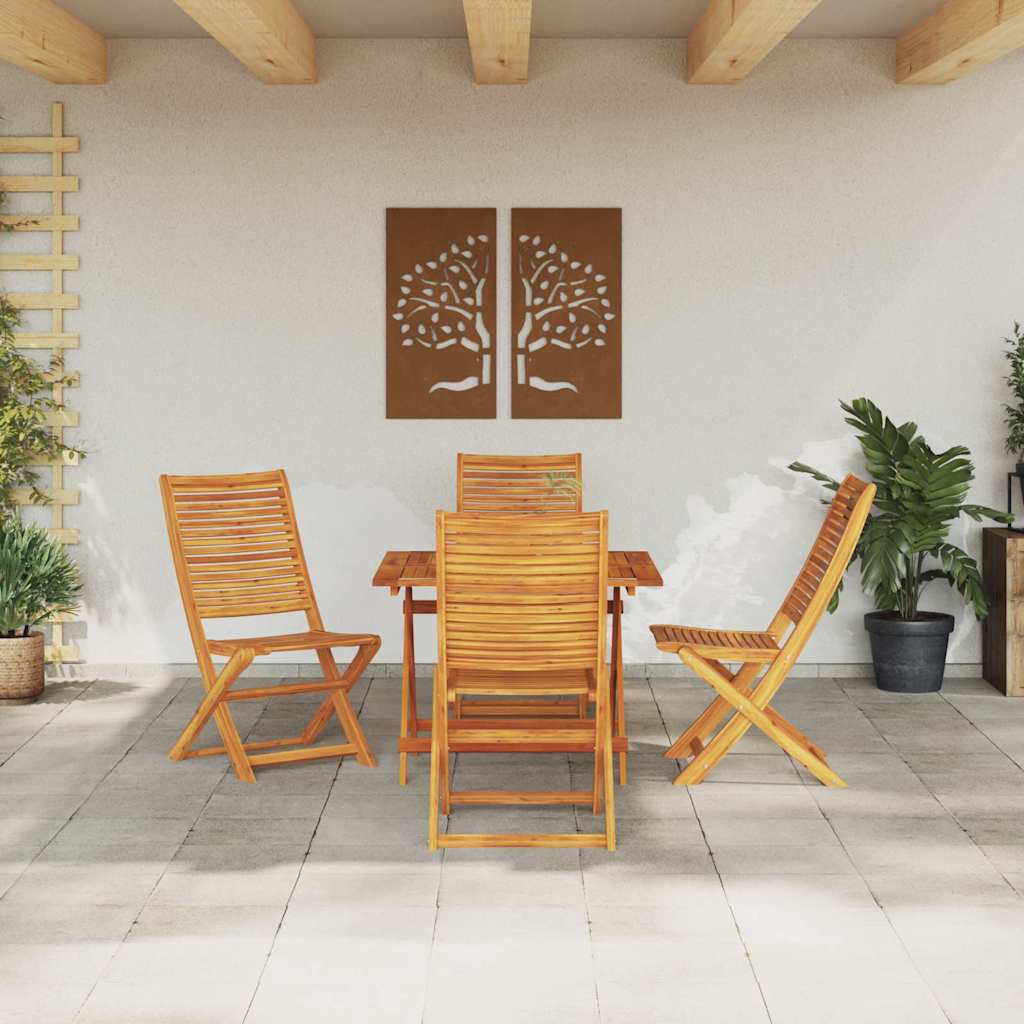 vidaXL Zestaw do jadalni w ogrodzie 5 pcs Brązowy Lite Drewno Akacji