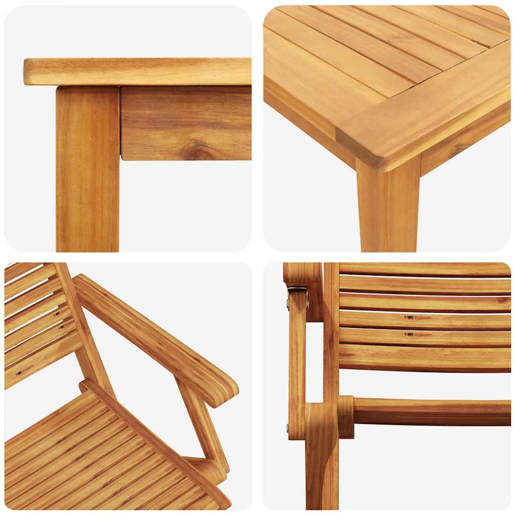 vidaXL Zestaw do jadalni w ogrodzie 5 pcs Brązowy Lite Drewno Akacji