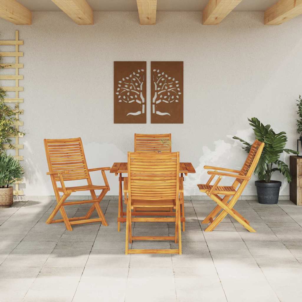 vidaXL Zestaw do jadalni w ogrodzie 5 pcs Brązowy Lite Drewno Akacji