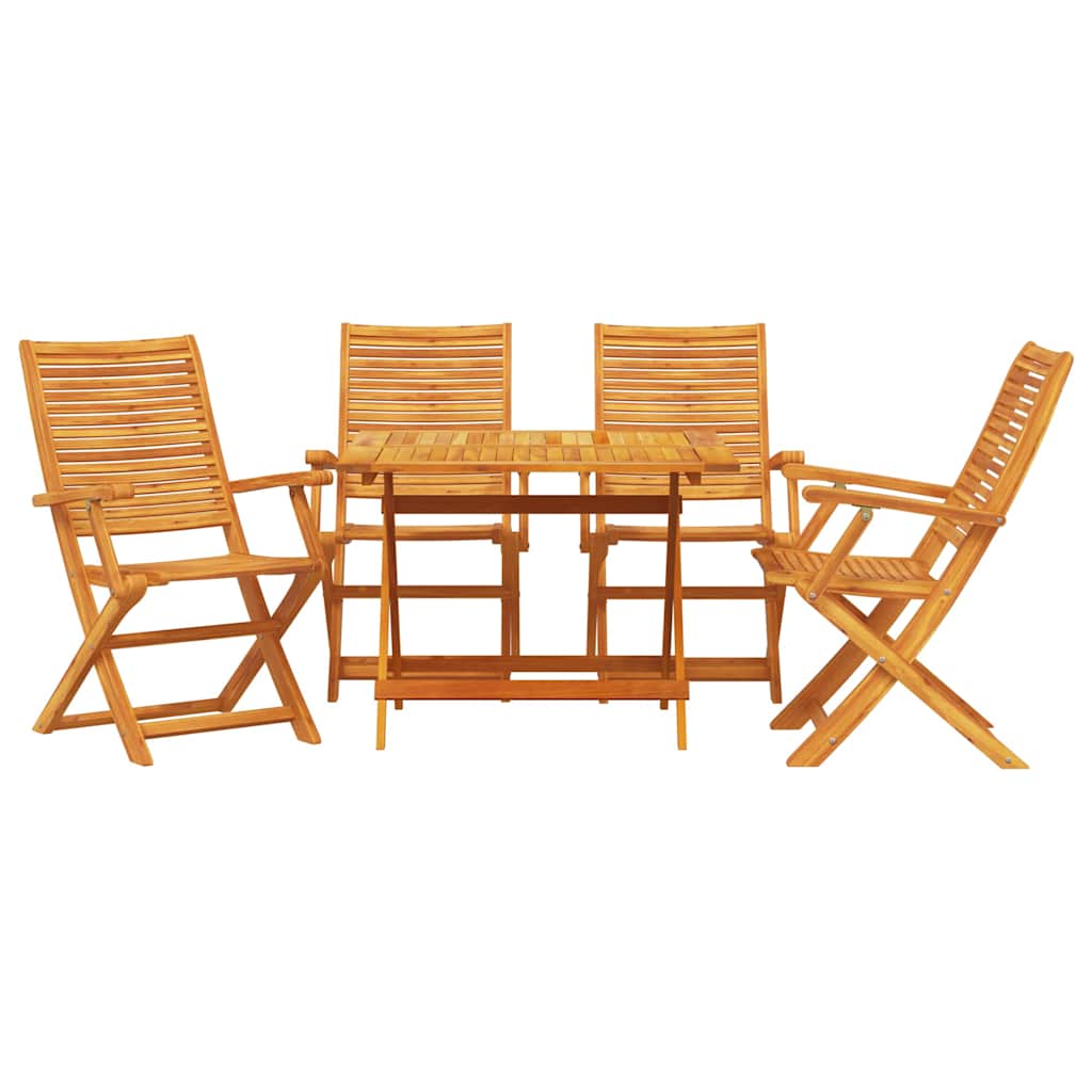 vidaXL Zestaw do jadalni w ogrodzie 5 pcs Brązowy Lite Drewno Akacji