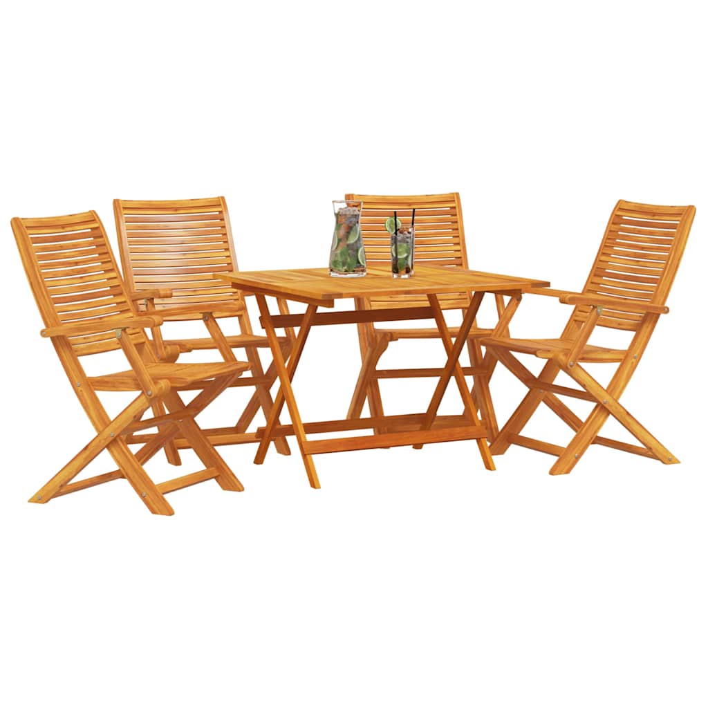 vidaXL Zestaw do jadalni w ogrodzie 5 pcs Brązowy Lite Drewno Akacji