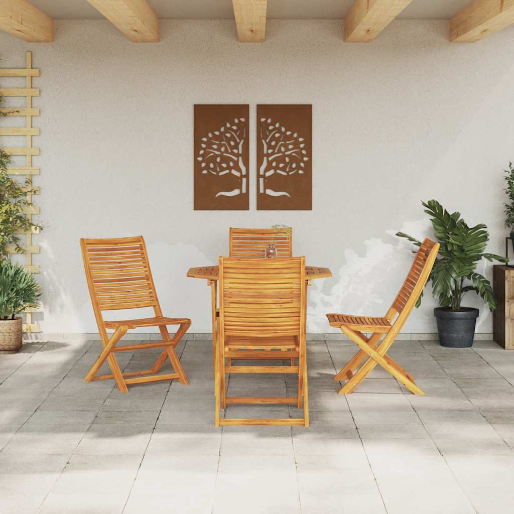vidaXL Zestaw do jadalni w ogrodzie 5 pcs Brązowy Lite Drewno Akacji