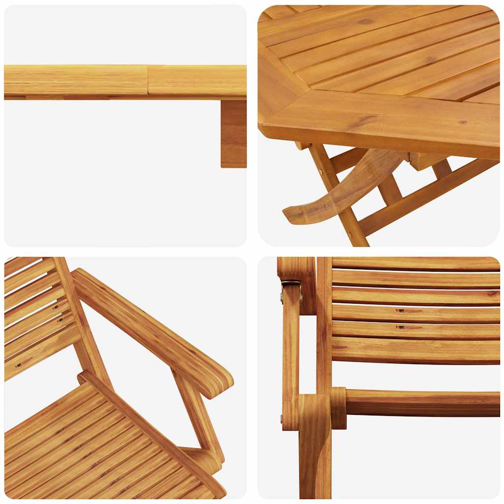 vidaXL Zestaw do jadalni w ogrodzie 5 pcs Brązowy Lite Drewno Akacji