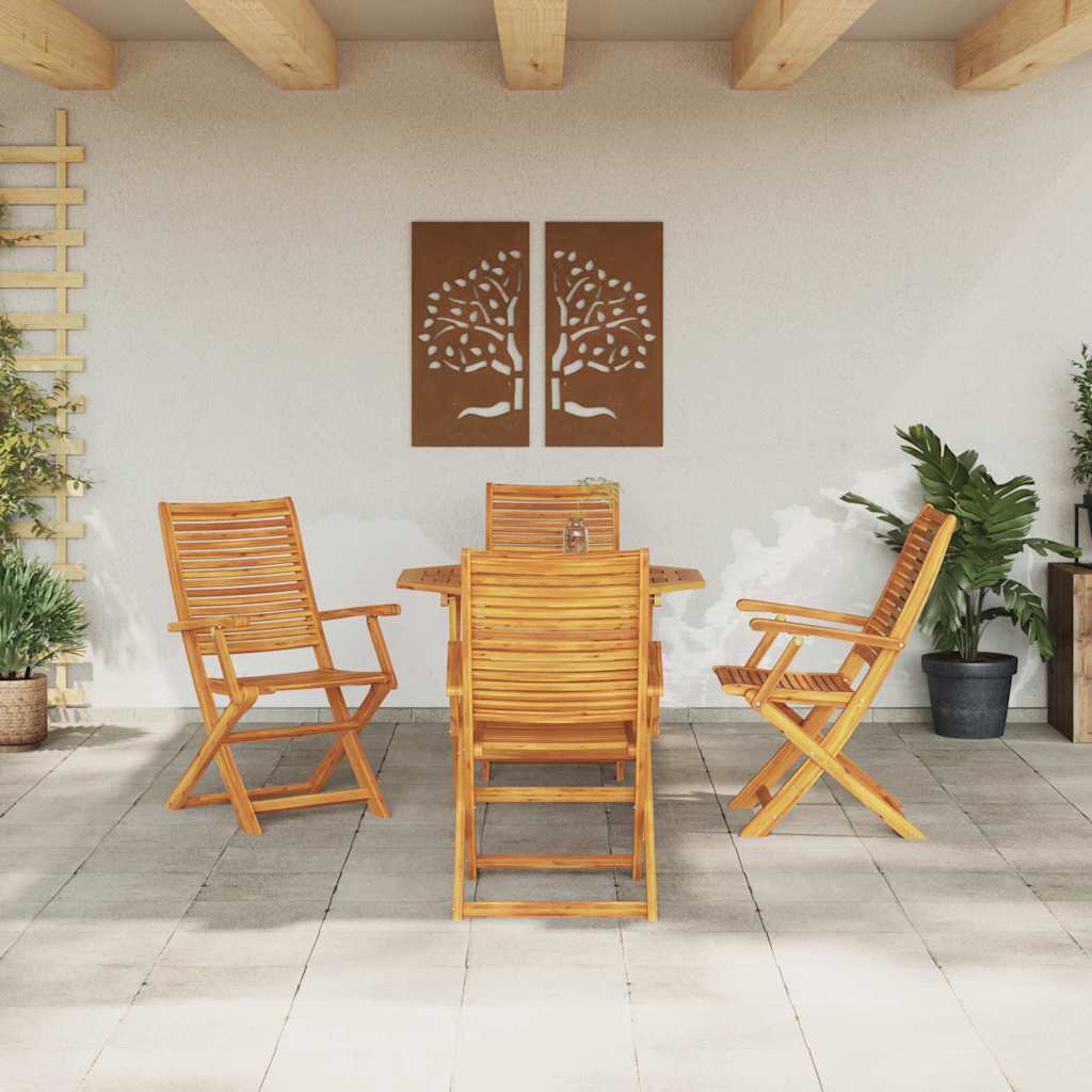 vidaXL Zestaw do jadalni w ogrodzie 5 pcs Brązowy Lite Drewno Akacji