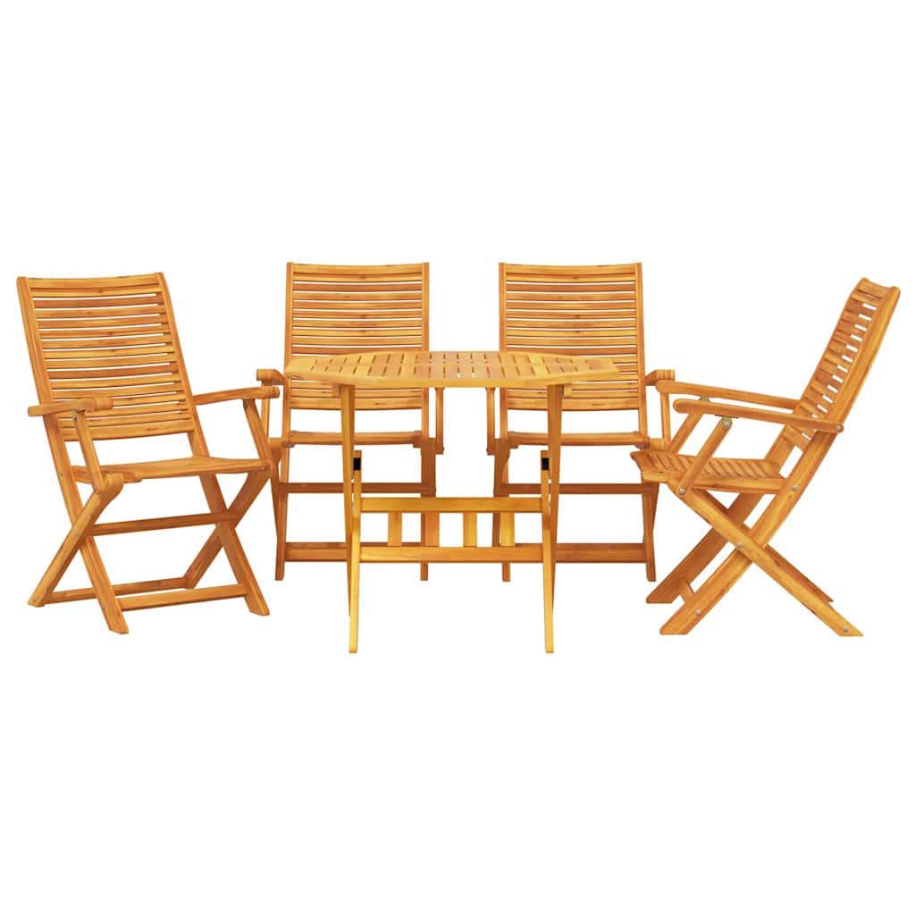 vidaXL Zestaw do jadalni w ogrodzie 5 pcs Brązowy Lite Drewno Akacji