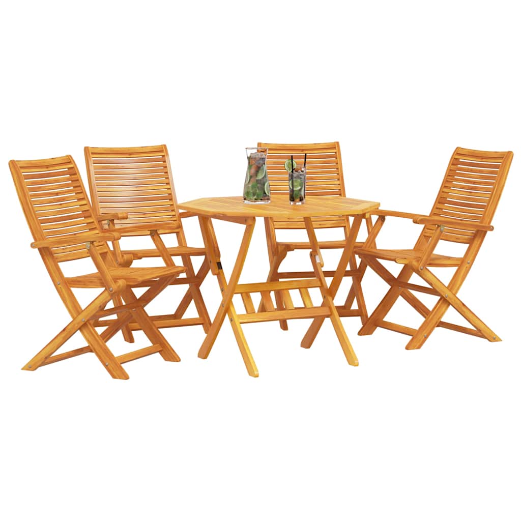 vidaXL Zestaw do jadalni w ogrodzie 5 pcs Brązowy Lite Drewno Akacji