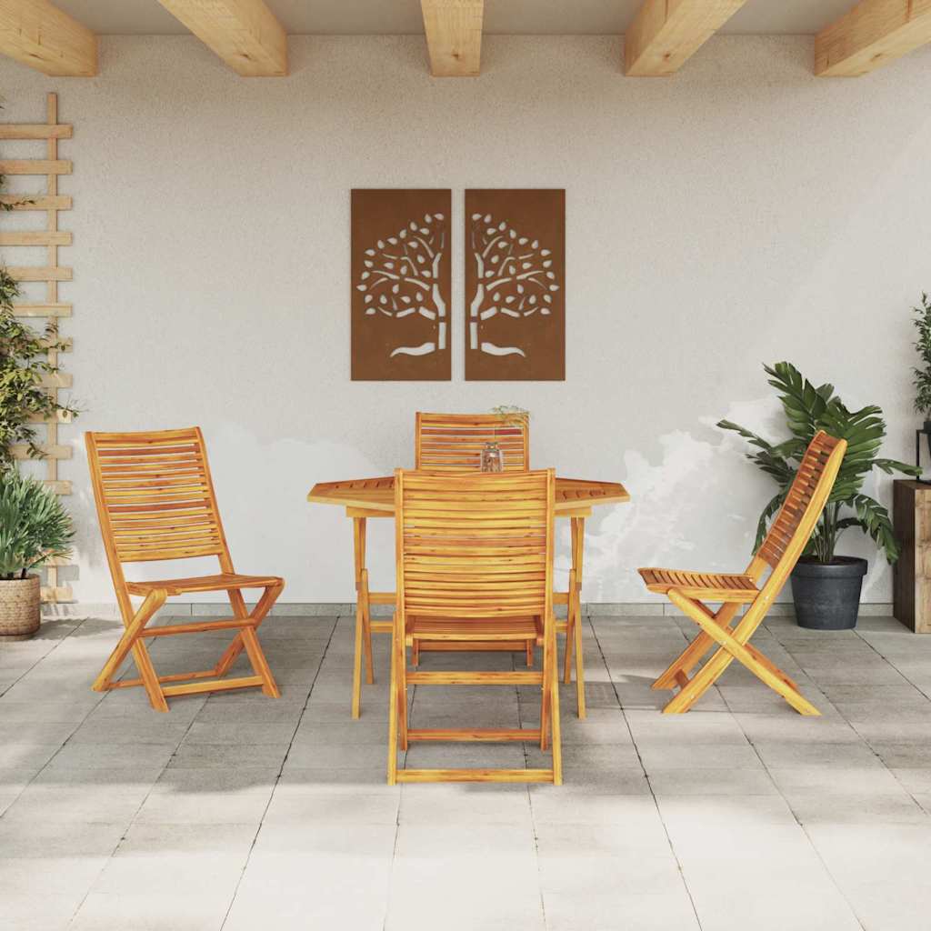 vidaXL Zestaw do jadalni w ogrodzie 5 pcs Brązowy Lite Drewno Akacji