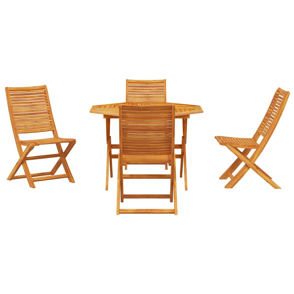 vidaXL Zestaw do jadalni w ogrodzie 5 pcs Brązowy Lite Drewno Akacji