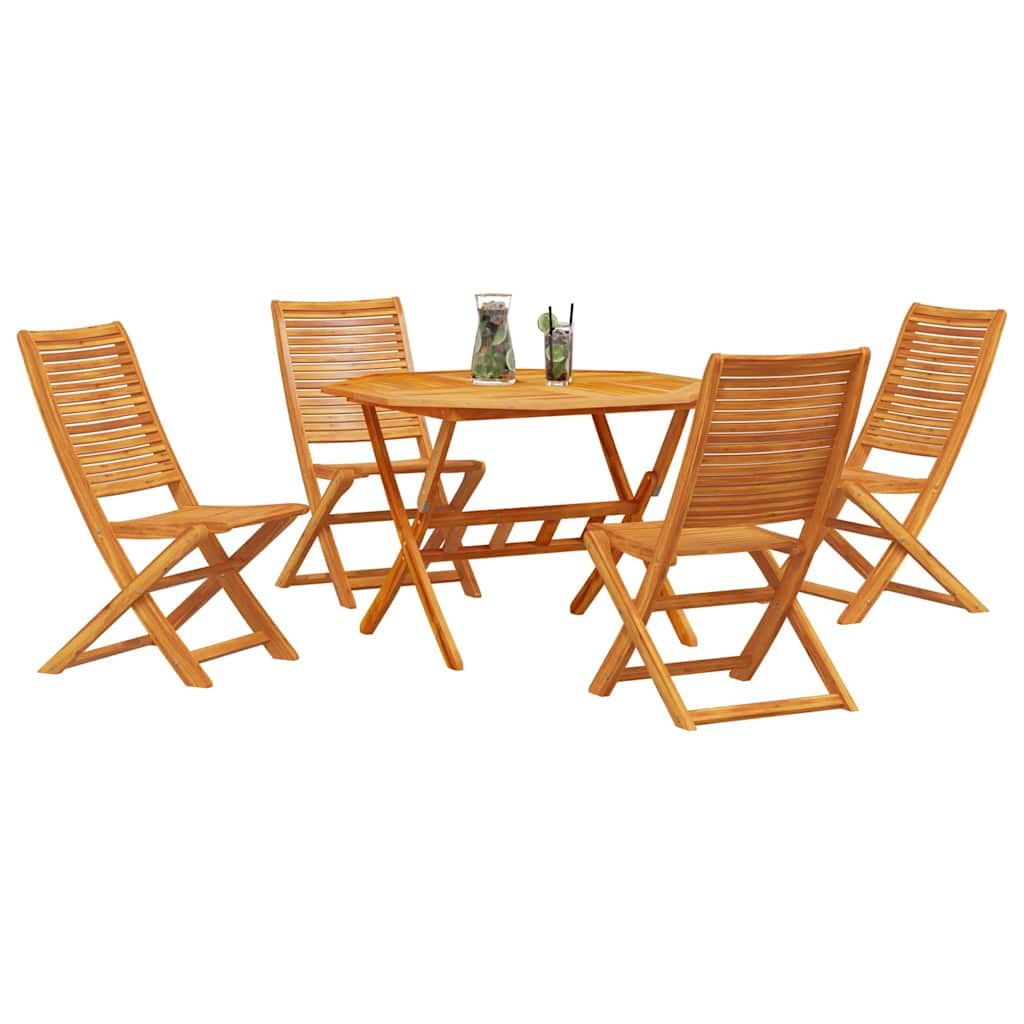 vidaXL Zestaw do jadalni w ogrodzie 5 pcs Brązowy Lite Drewno Akacji