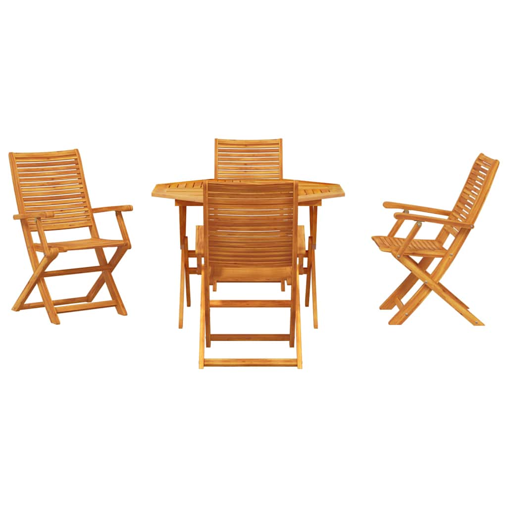 vidaXL Zestaw do jadalni w ogrodzie 5 pcs Brązowy Lite Drewno Akacji