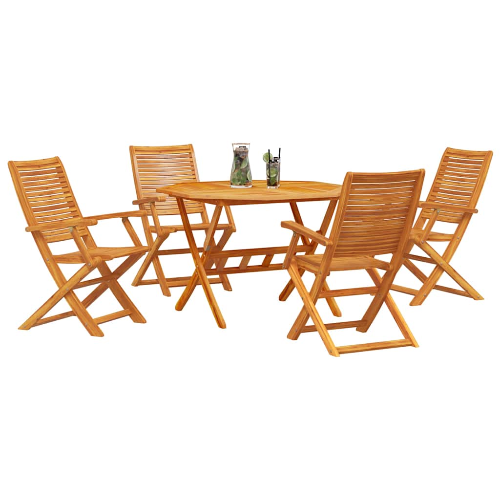 vidaXL Zestaw do jadalni w ogrodzie 5 pcs Brązowy Lite Drewno Akacji