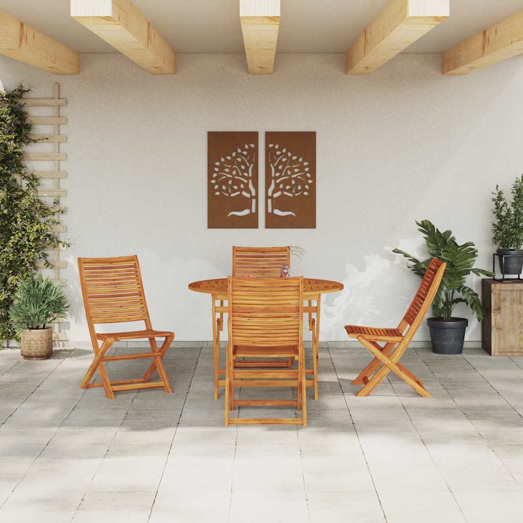 vidaXL Zestaw do jadalni w ogrodzie 5 pcs Brązowy Lite Drewno Akacji