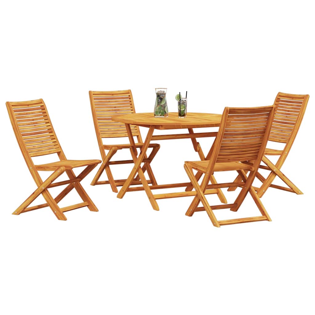 vidaXL Zestaw do jadalni w ogrodzie 5 pcs Brązowy Lite Drewno Akacji