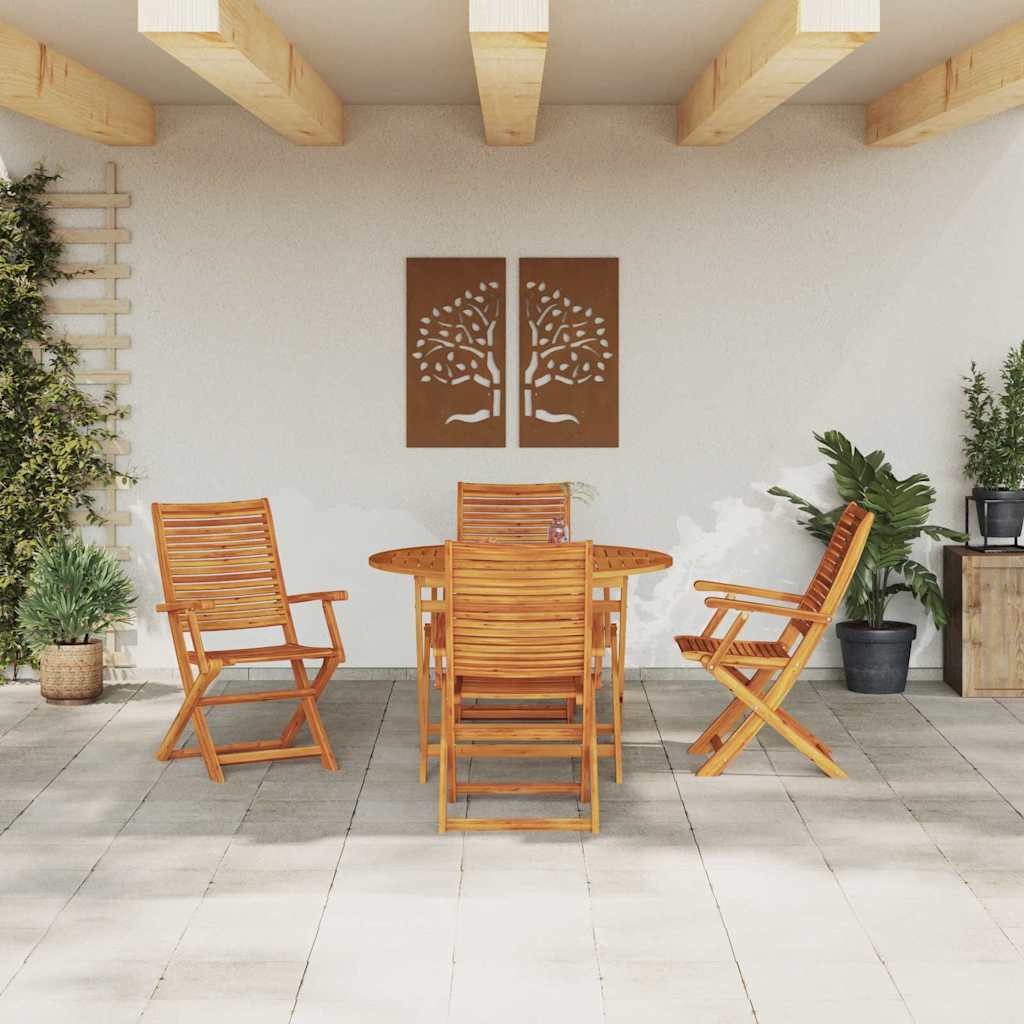 vidaXL Zestaw do jadalni w ogrodzie 5 pcs Brązowy Lite Drewno Akacji