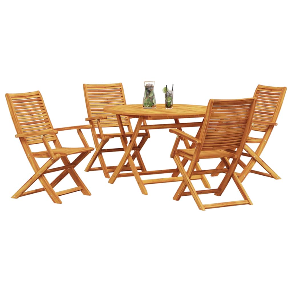 vidaXL Zestaw do jadalni w ogrodzie 5 pcs Brązowy Lite Drewno Akacji