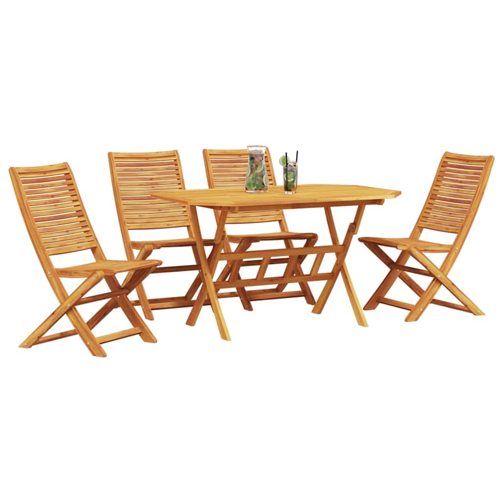 vidaXL Zestaw do jadalni w ogrodzie 5 pcs Brązowy Lite Drewno Akacji
