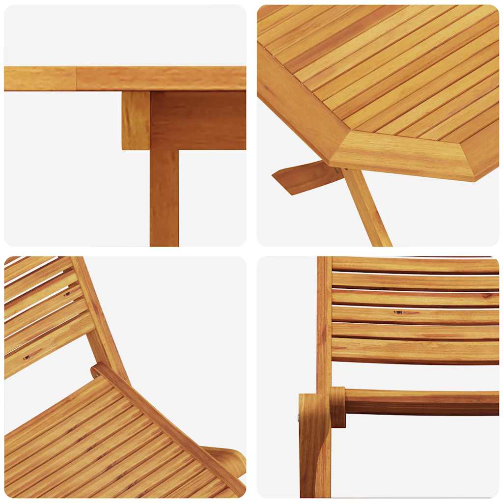 vidaXL Zestaw do jadalni w ogrodzie 7 pcs Brązowy Lite Drewno Akacji